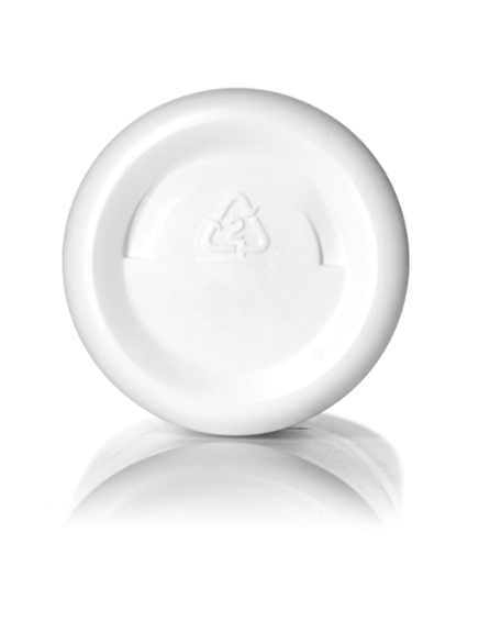 8 oz Bottle white HDPE plastic cylinder round with 24-410 neck finish